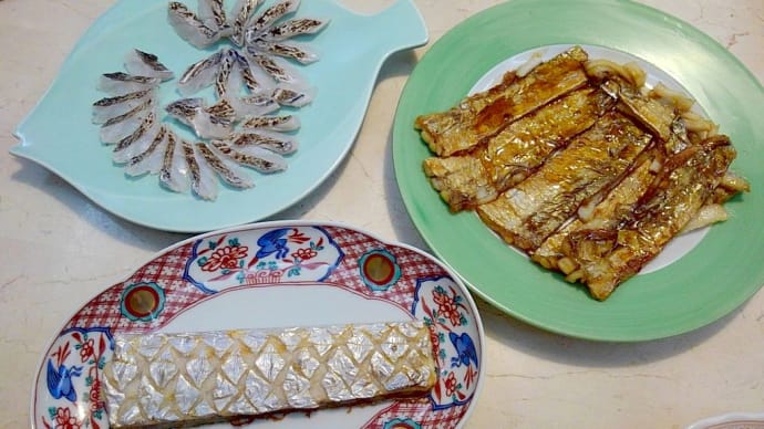 【食】タチウオの蒲焼き・炙り刺身・たたき・塩焼き・天ぷら