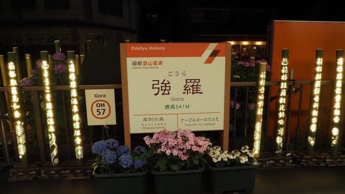 夜の強羅駅