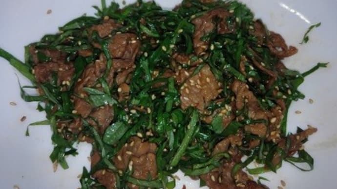 【07/12晩御飯】鹿児島県産黒毛大葉混ぜ、大葉がいつもより大きいかったんだね:D