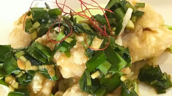 3月7日の日替り定食(650)は、鶏唐揚げのニラソース です。