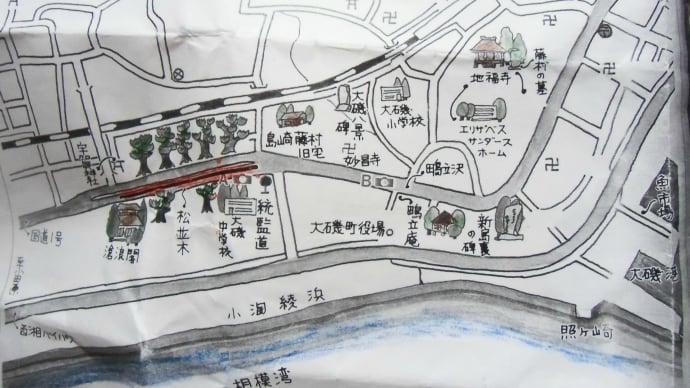 2014・7・5 おばさんの道 かながわの古道50選・東海道の大磯松並木付近
