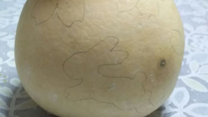 瓢箪ランプの図案を書く