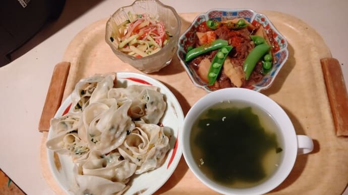 海老の花びら餃子 と 朝顔初花!