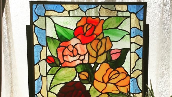 ⭐️Hさんの素敵な薔薇のパネルが出来ました⭐️