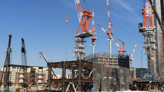 横浜新市庁舎が急ピッチで完成を目指している