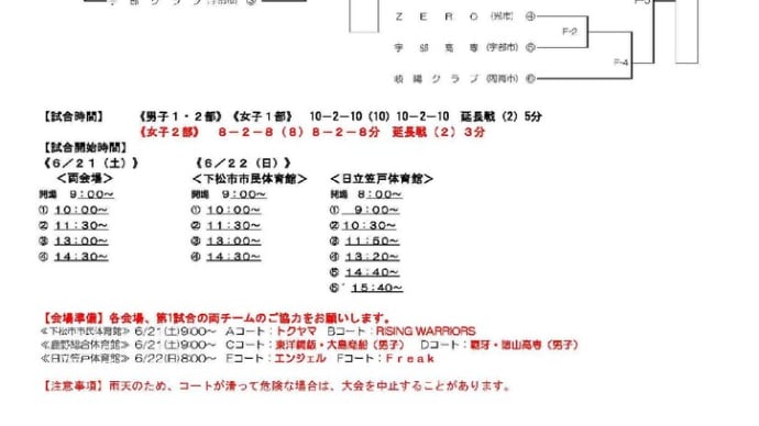 [組合せ]第57回山口県春季一般選手権大会
