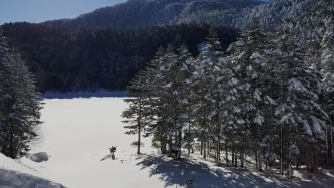 双子池ヒュッテ 2021.12.29 双子池周辺の積雪状況と気温