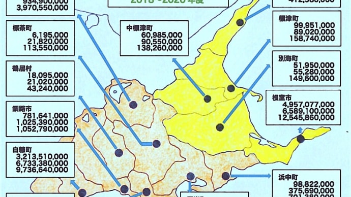北海道釧路・根室管内13市町村の「ふるさと納税」額の推移（2018〜2020年度）
