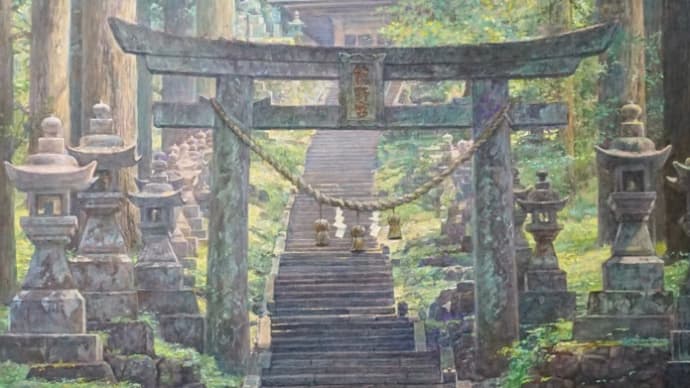 「山の社」50号oil on canvas