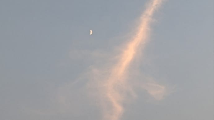 夕方の空昇り龍の雲