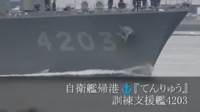 自衛艦帰港⚓『てんりゅう』訓練支援艦4203