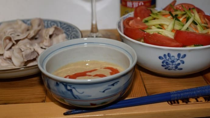 冷しゃぶとサラダと野菜スープ、三位一体で調理