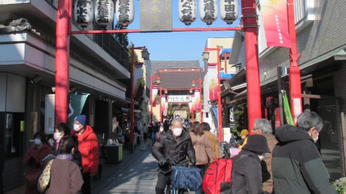 西新井大師、毎月21日は(弘法大使御縁日=1月は初大師)露天商も多く出店して賑わっていました。