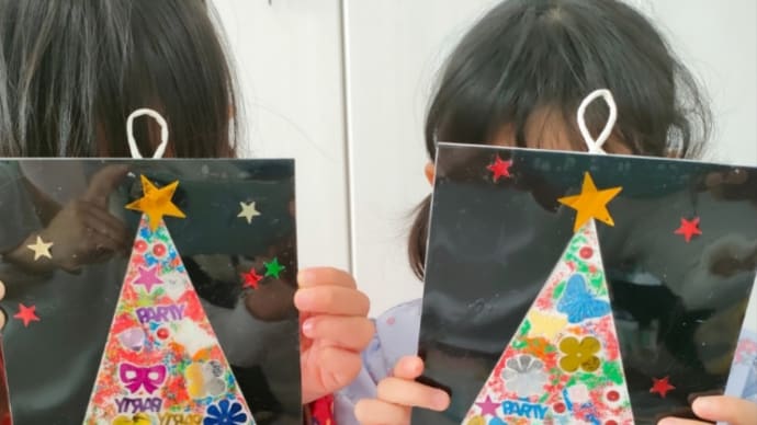 パレットテラス 双子ちゃんのクリスマス作品が完成しました~