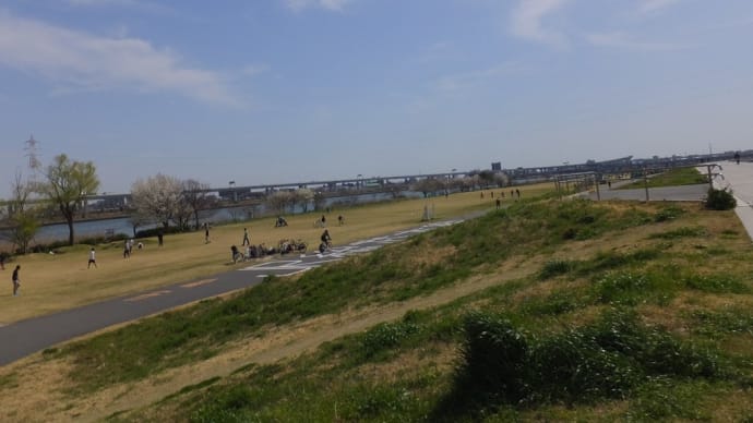 荒川の河川敷で沢山の人が陽を浴びて身体を動かしていた。