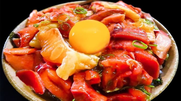 海鮮ユッケ丼 ~ランチに切り落としの半端を使う丼~