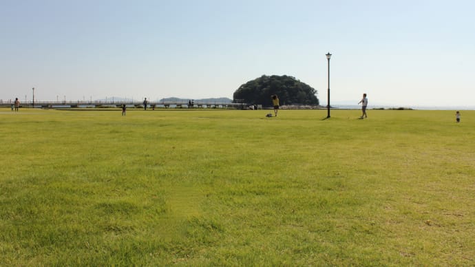 今日の竹島の晴天と夕焼けの海　　　　　　竹島クラフトセンター