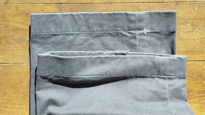 ワークマンで買えば、と言われたけれど、裾上げして、作業ズボンに