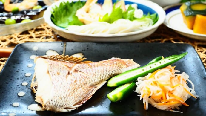 ☆鯛の塩焼き&なすとえびの冷やし鉢☆