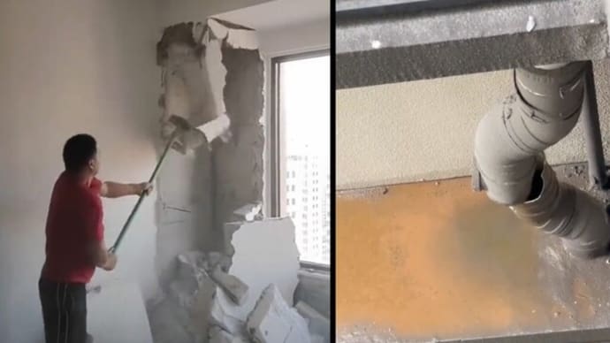 叩けばボロボロ崩れる「空洞の柱」 目を疑う中国の欠陥住宅は、検査をごまかす偽装か