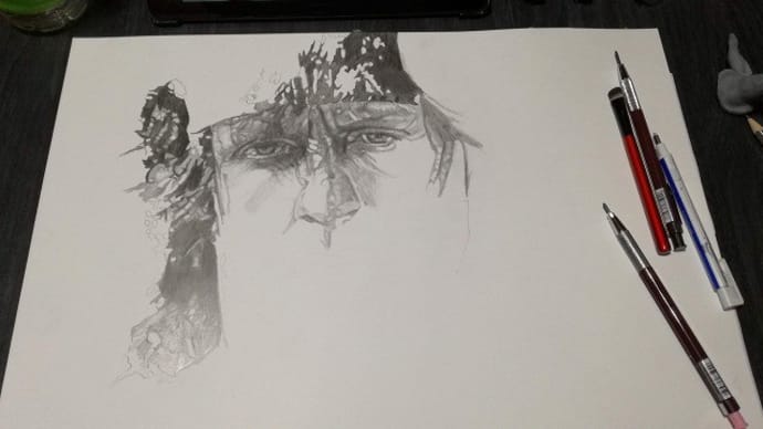 鉛筆画『ランボー』その1