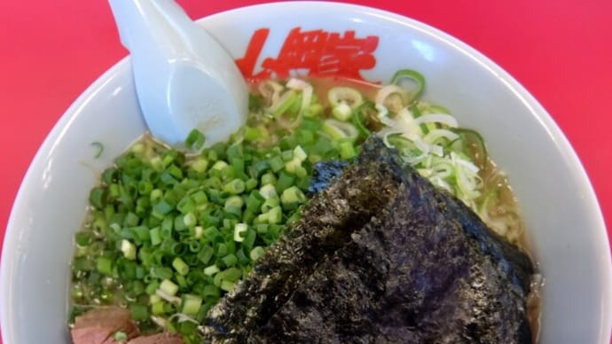 【三重奏】醤油ネギラーメン 青ねぎ 薬味ネギ増し@山岡家 新道店