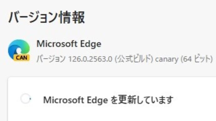 Microsoft Edge Canary チャンネル に バージョン 126.0.2566.0 が降りてきました。
