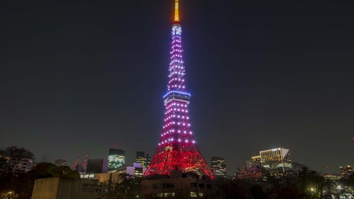 東日本大震災10年、東京タワー復興応援ライトアップ