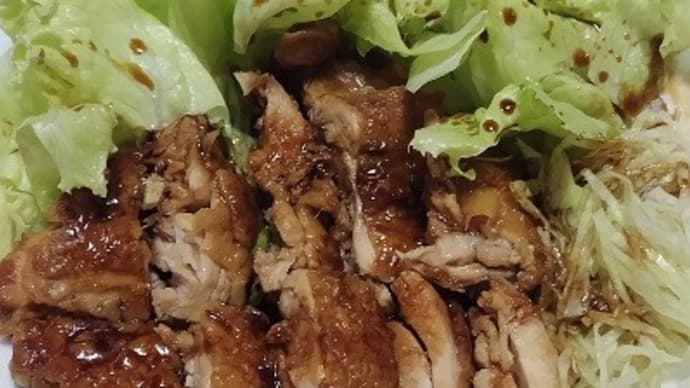 【05/24晩御飯】桜島鶏照り焼き、結構ボリュームがあったんだね:D