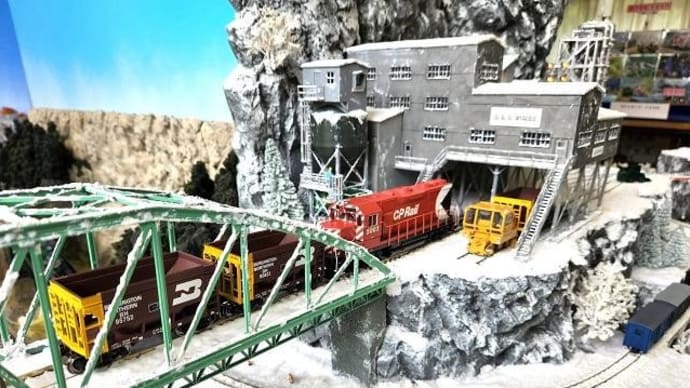 山岳ジオラマ 雪景色 追加工事