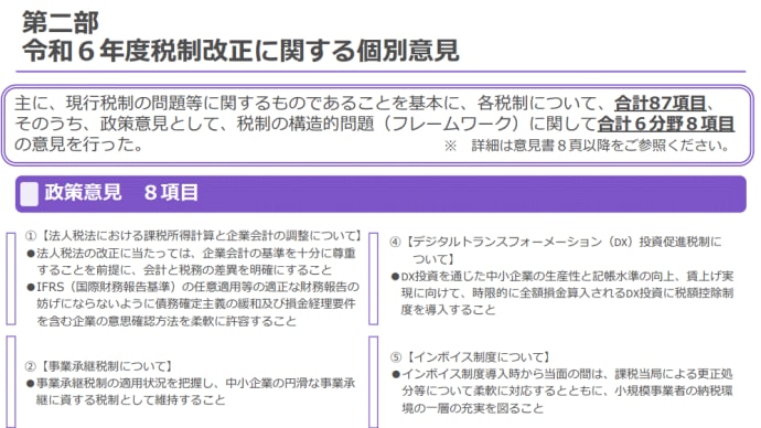 「令和６年度税制改正意見書」の公表について（日本公認会計士協会）