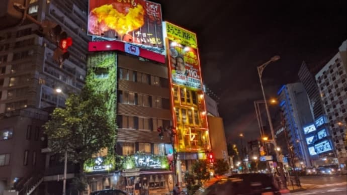 夜の新宿の街をテクテク