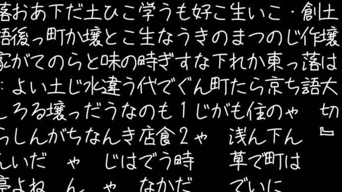 『土壌は大切』 　創作落語 　・じっちゃんは 　この東京の下町に 　いつから住んでいるの 　生まれたも浅革で