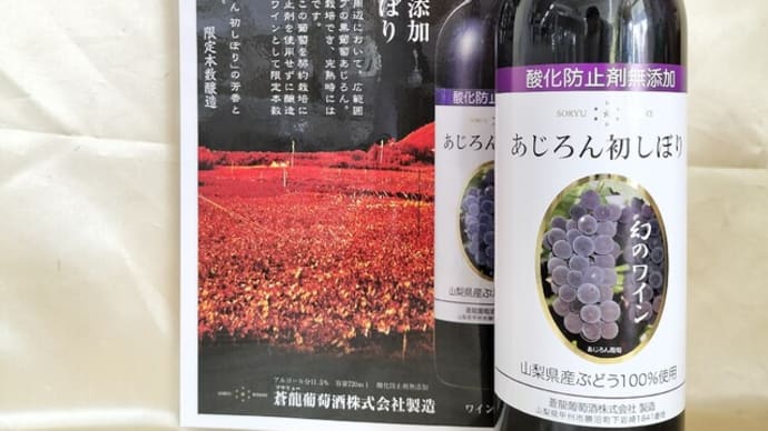 アジロンダック№1、登場です。新酒ワイン⑦