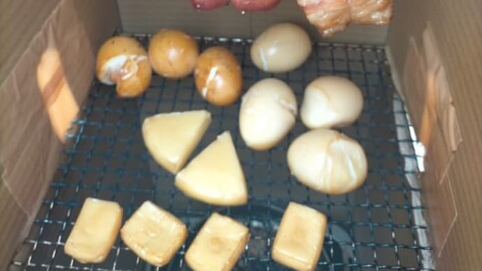 おうちキャンプ(燻製とハンバーガー)