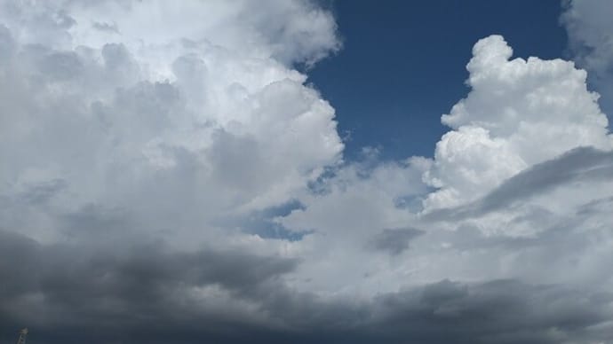 生き物のような沸き立つ雲