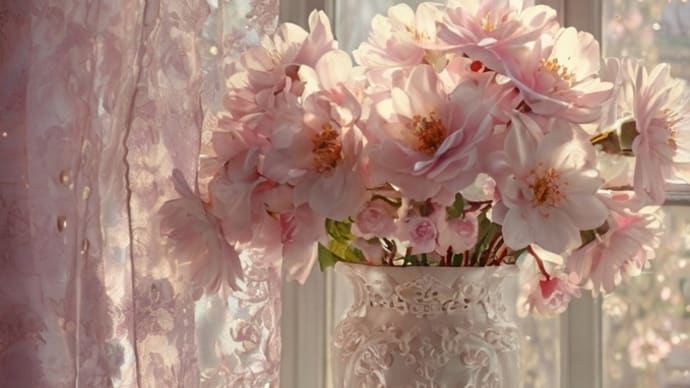 Flowerとカーテンの窓🌺