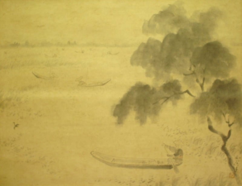 水郷小趣 酒井三良筆 - 夜噺骨董談義