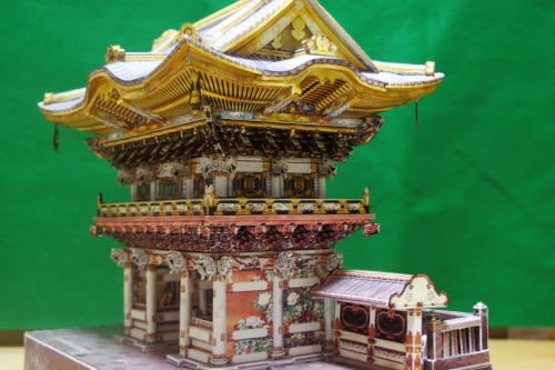 完成しました。日光東照宮陽明門-CANONペーパークラフトを作って