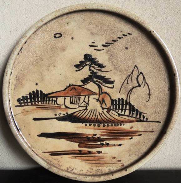 山水絵瀬戸行灯皿 その3 - 夜噺骨董談義