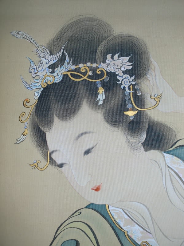唐美人図（仮題 楚蓮香） 伝寺崎廣業筆 その34 - 夜噺骨董談義
