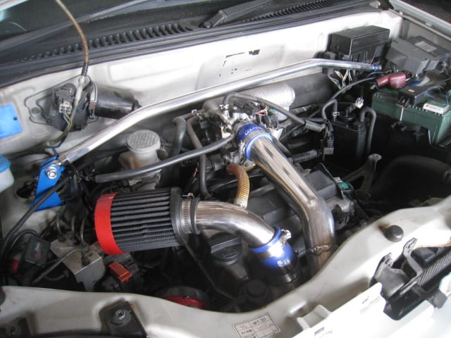 HN22S KEI ワークス 前置きインタークーラーワンオフ取り付け HN22S KEI ワークス 前置きインタークーラーワンオフ取り付け