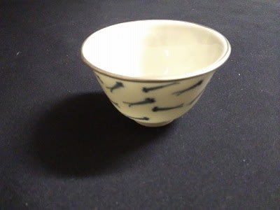 中国 南京染付 青花メダカ文煎茶碗 五客 M 6845 工芸品