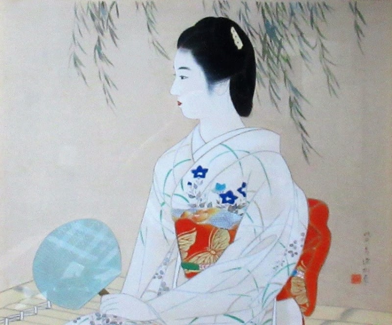 お気に入りの作品 婦人像 伊東深水筆 - 夜噺骨董談義 お気に入りの作品 婦人像 伊東深水筆 - 夜噺骨董談義