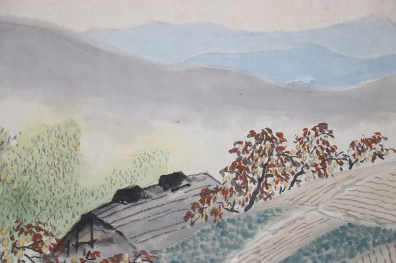 悪しき贋作 閑村秋景 (伝)川合玉堂筆 - 夜噺骨董談義 悪しき贋作 閑村秋景 (伝)川合玉堂筆 - 夜噺骨董談義