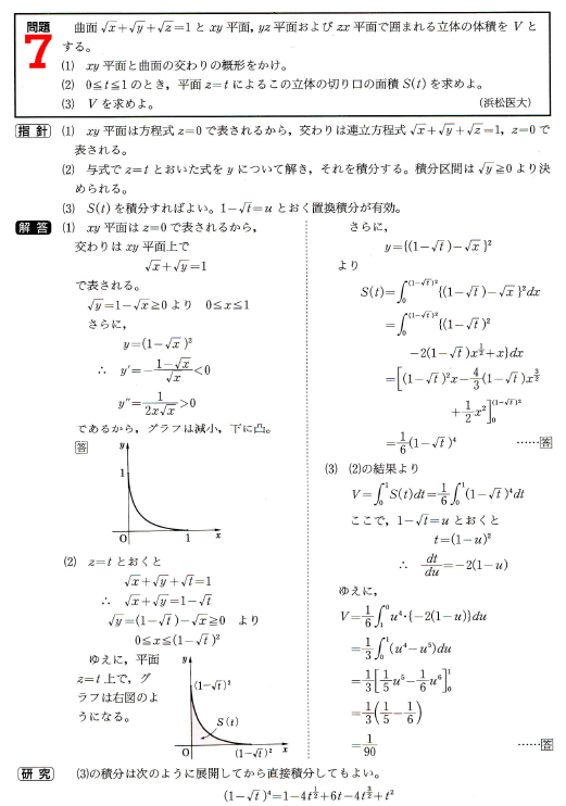 東京大学・理系・数学・微積分・立体の体積 - 難関大学・数学の 東京大学・理系・数学・微積分・立体の体積 - 難関大学・数学の