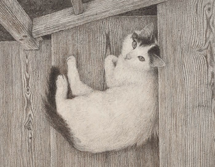 絵画。原画手描【白猫ちゃんは香りのよいお風呂に入った】の通販