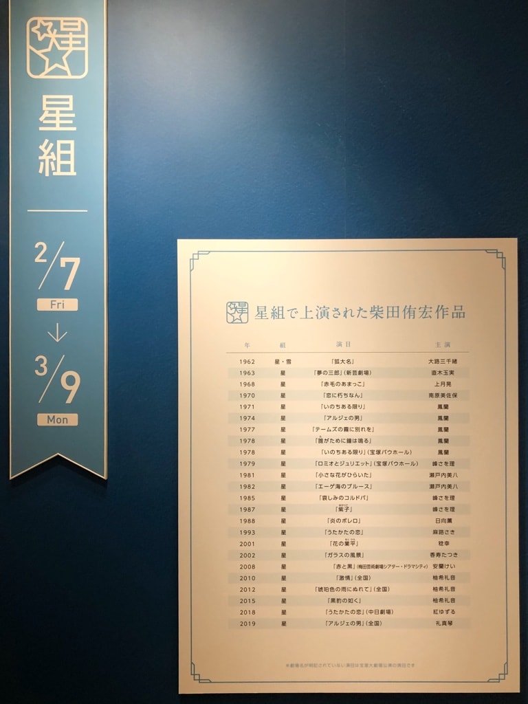 殿堂『柴田侑宏展』星組における柴田侑宏作品 - 日曜絵かきの 殿堂『柴田侑宏展』星組における柴田侑宏作品 - 日曜絵かきの