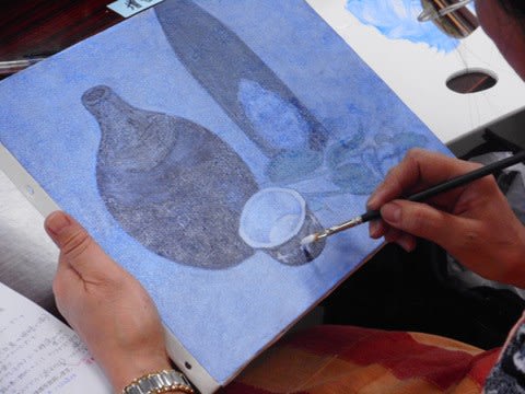 上質に仕上げる油彩画－「黒の再考」静物編－』（1日目