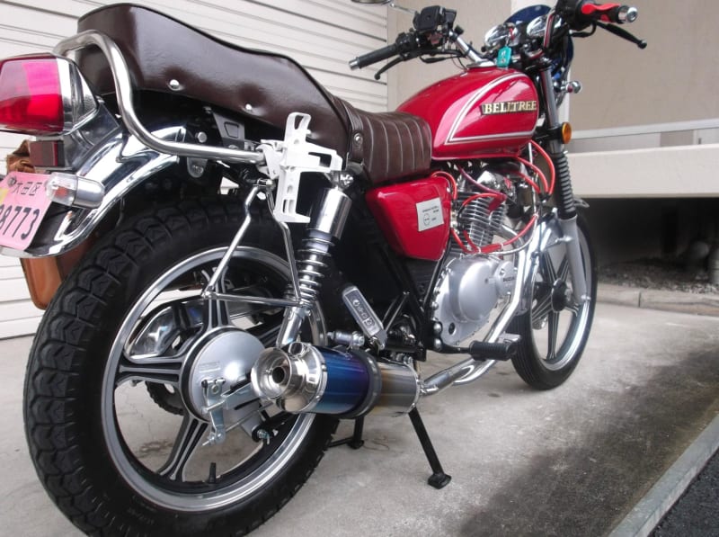マフラー交換Beams SS300チタン No,2 - BELLTREE号（GN125